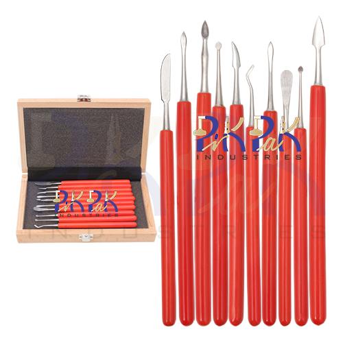 Wax Probe Set of 10Pcs with PVC Handles.