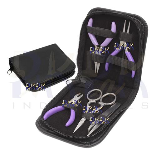 Mini Tool Set of 5 Pcs with Zipper Leatherette Case.