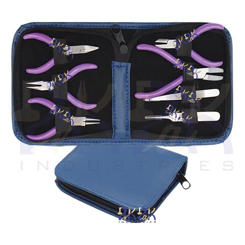 Mini Pliers Set of 7 Pcs with Zipper Case.