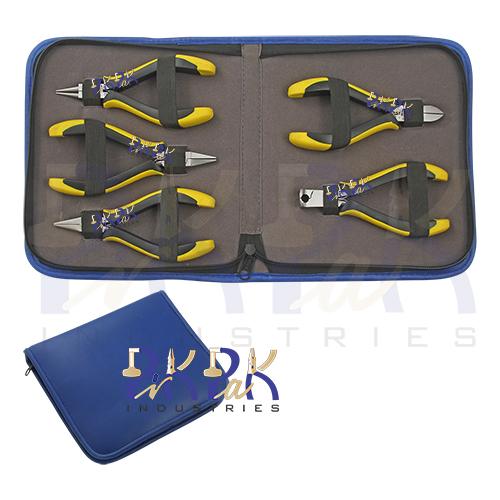 5 pieces Ergonomic Handle Pliers Kit, Size: 130mm.