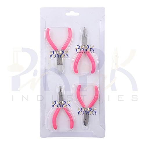 4 pieces Mini Pliers Set, Size: 75mm (3”).