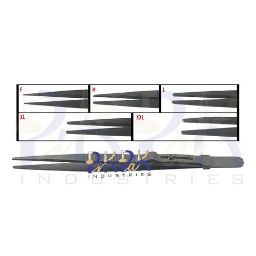 Black Locking Diamond Tweezer Fine Tip.
