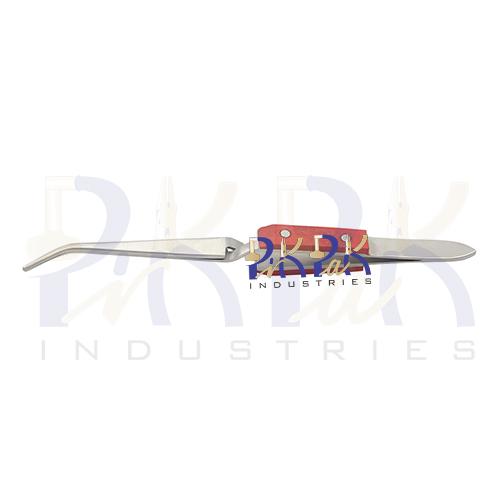 Titanium Cross Lock Curved Tweezer with Fiber Grips.