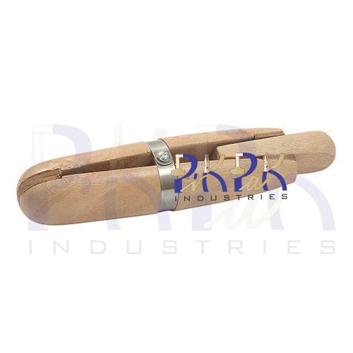 Wood Ring Clamp with Leather-lined jaws.
