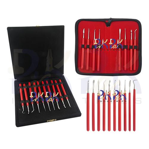 Wax Carving Tool Set of 10Pcs with PVC Handles.